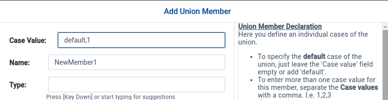 Entering a default case for a union member