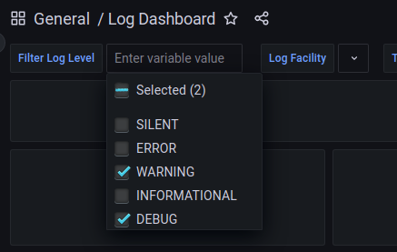 Grafana log filter level