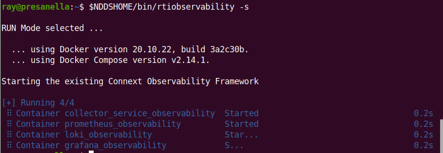 Rtiobservability Start Existing Containers