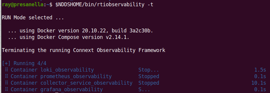 Rtiobservability Stop Docker Containers