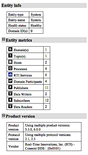 System Entity info example