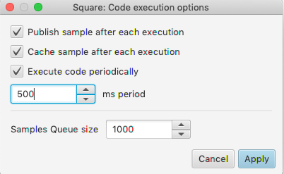 Publish and cache sample with 500 ms delay