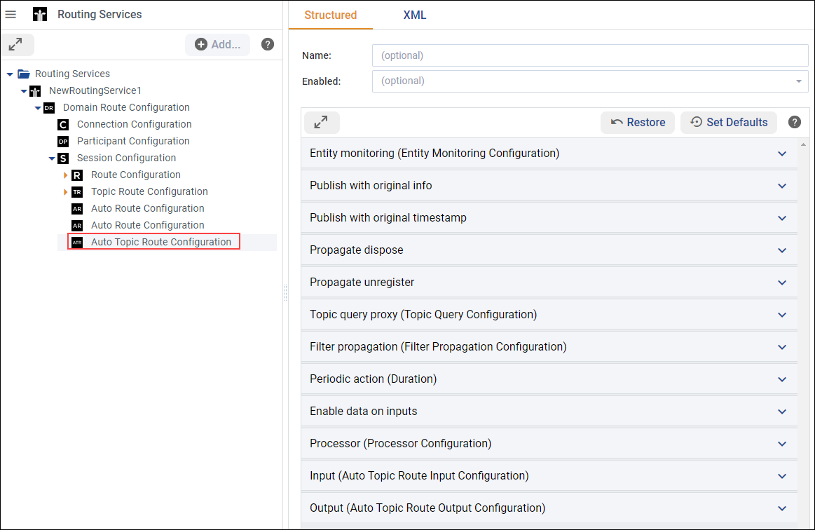 Setting Auto Topic Route