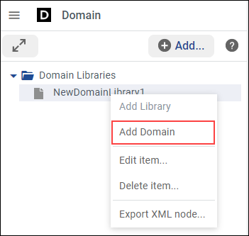 Adding a domain to a library