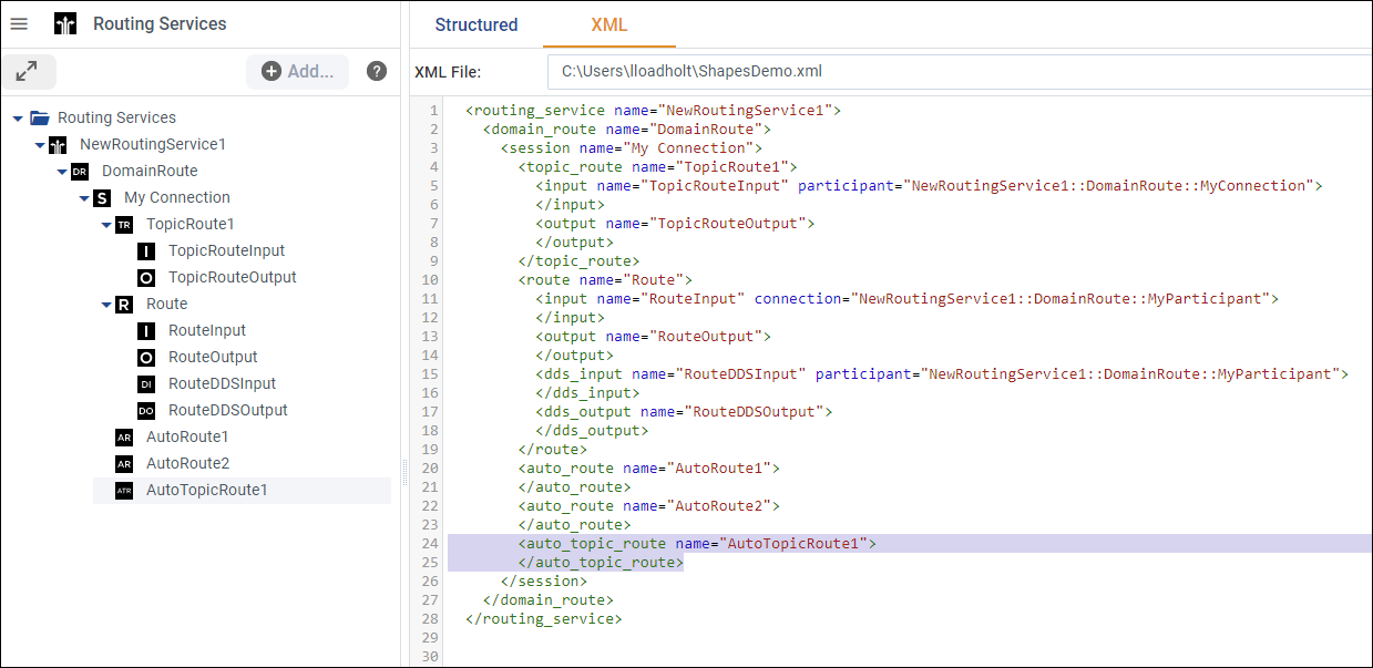 Seeing the Routing Service XML