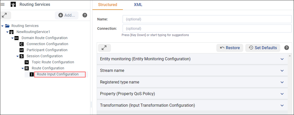 Setting Inputs in Route