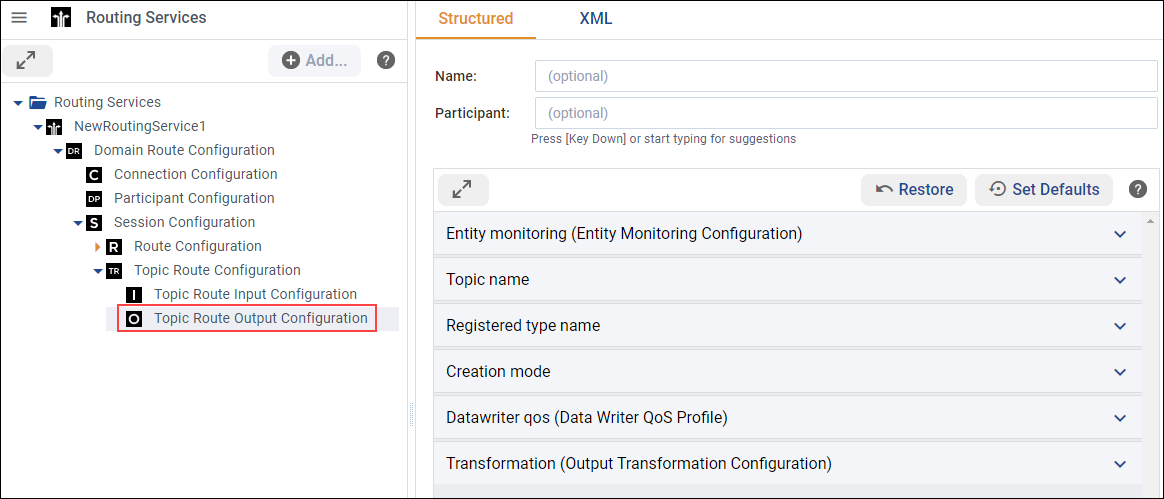 Setting Outputs in TopicRoute