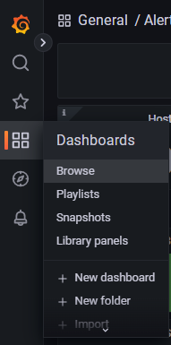 Dashboard Browse Menu