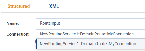 Setting Connection in a Route Input/Output