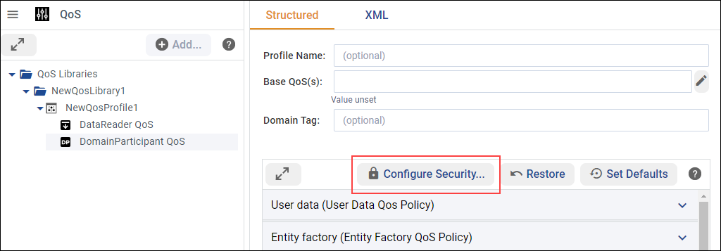 Configure security