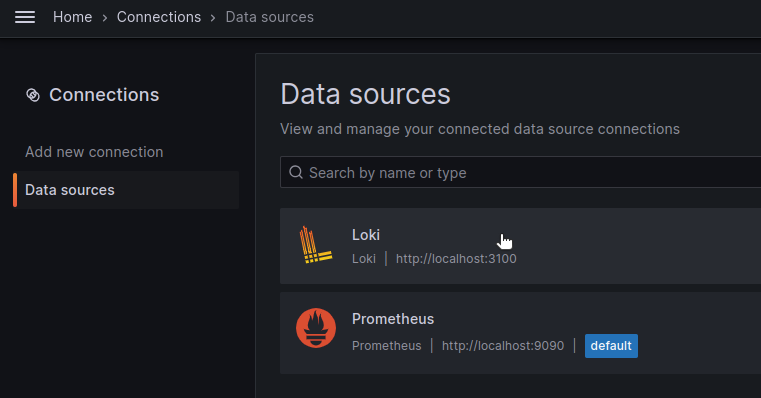 Grafana Loki Data Source Select