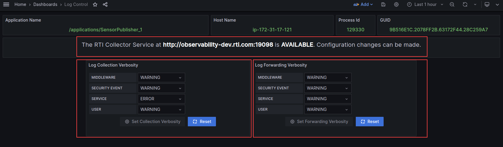 Log Control Dashboard