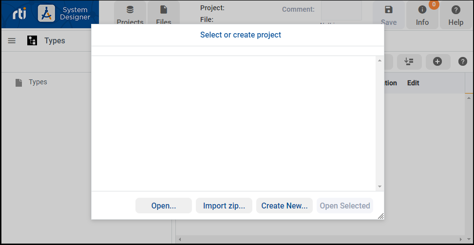 Opening a project