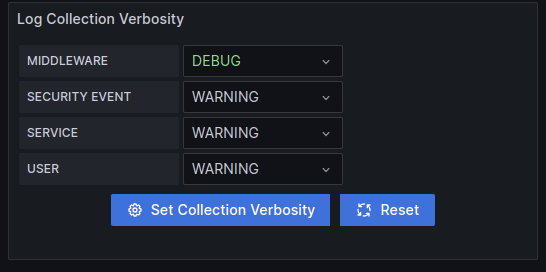 Grafana dashboard log collection debug setting