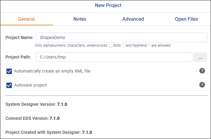 Creating a new project