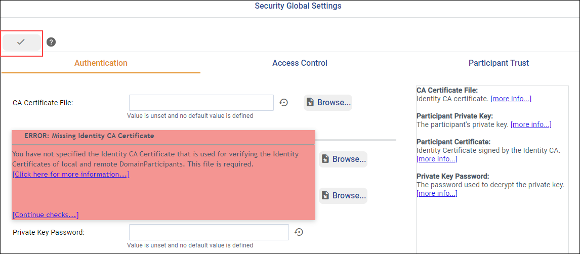 Validate configuration