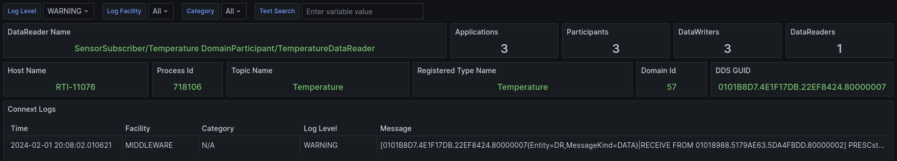 Grafana dashboard time sync error warning