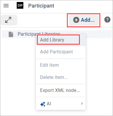Adding a participant library