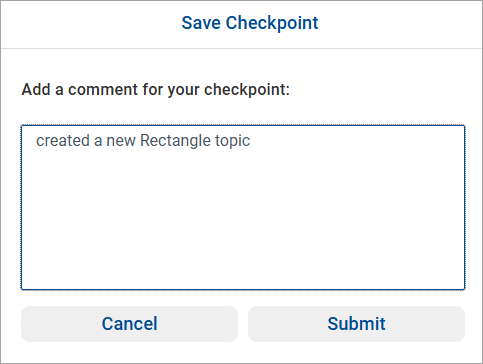 Checkpoint save dialog