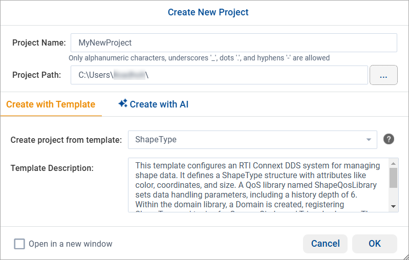 Creating a new project