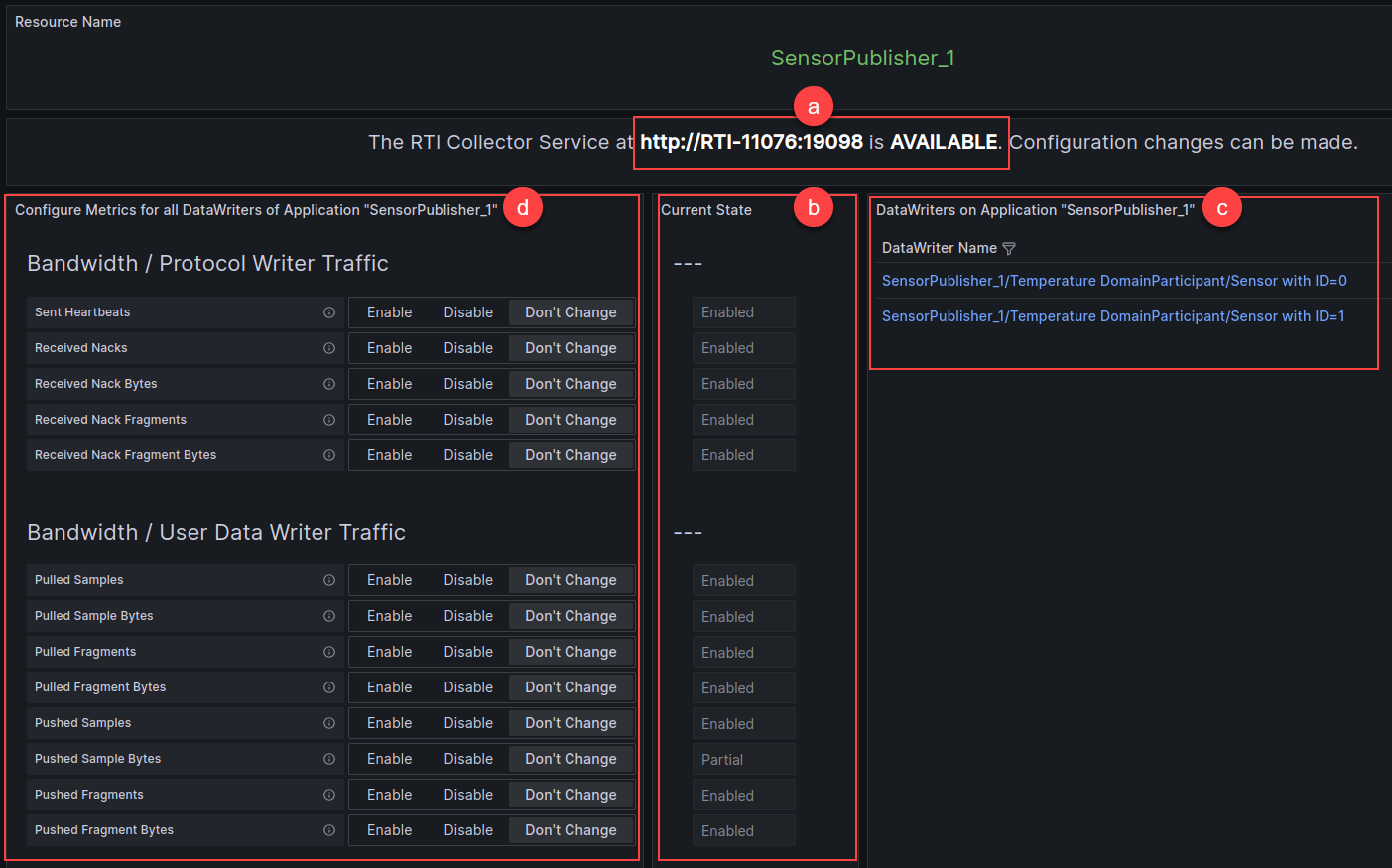 Grafana dashboard multi metric control init