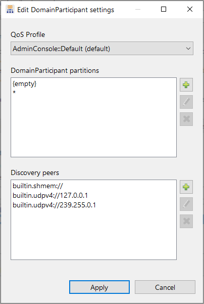 DomainParticipant settings