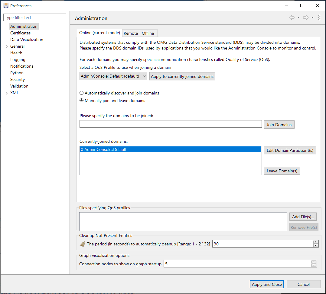 Connection preferences