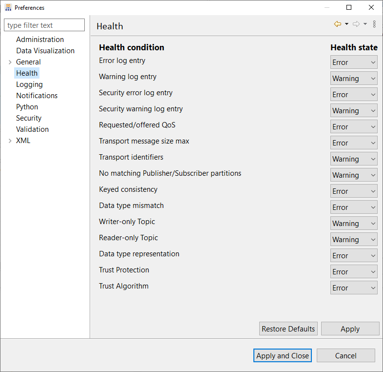 Health preferences