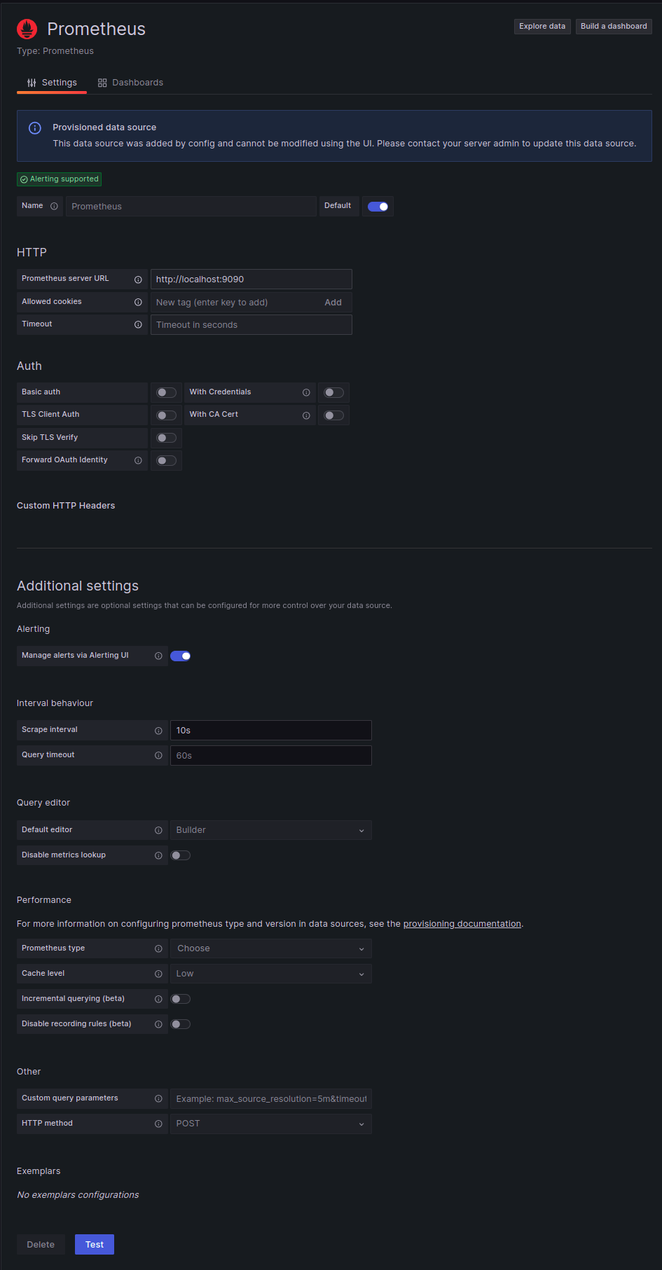 Grafana Prometheus Config