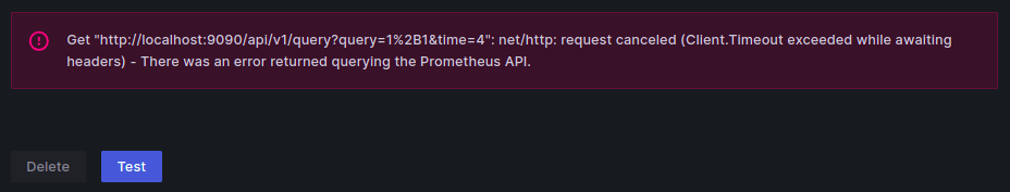 Grafana Prometheus Fail