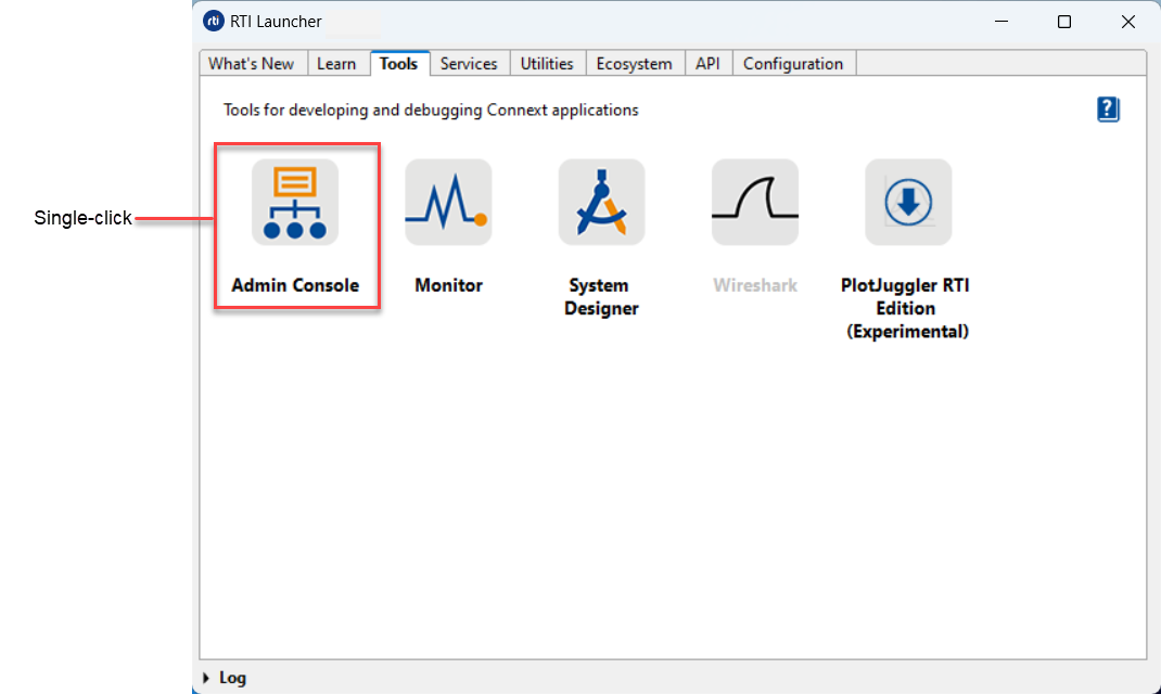 Open Admin Console in Launcher