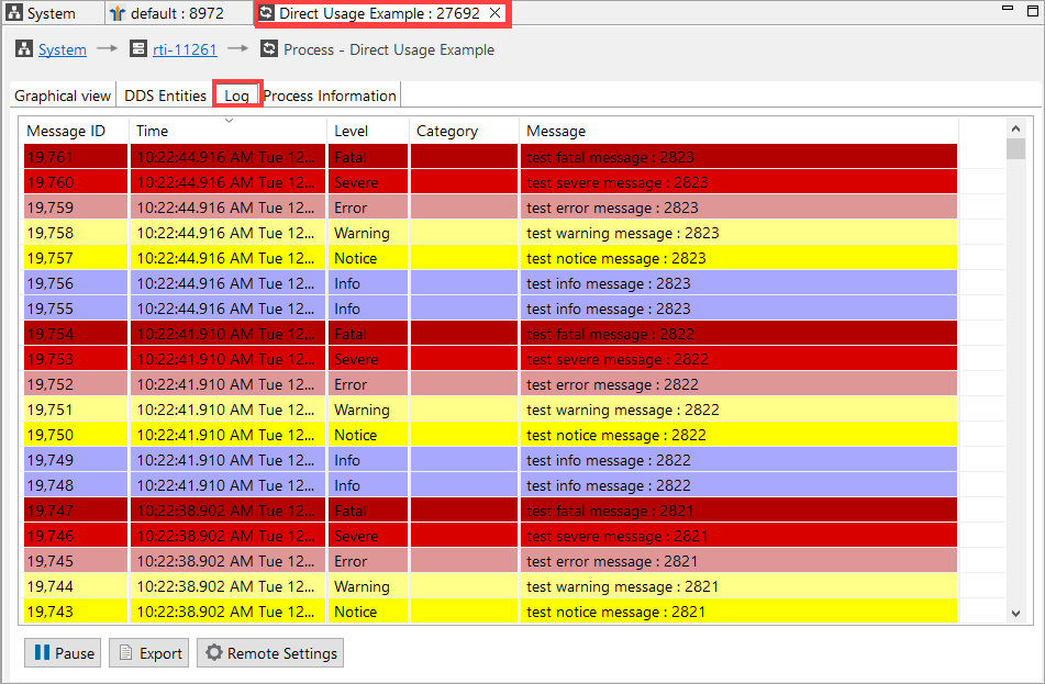 Distributed Log view