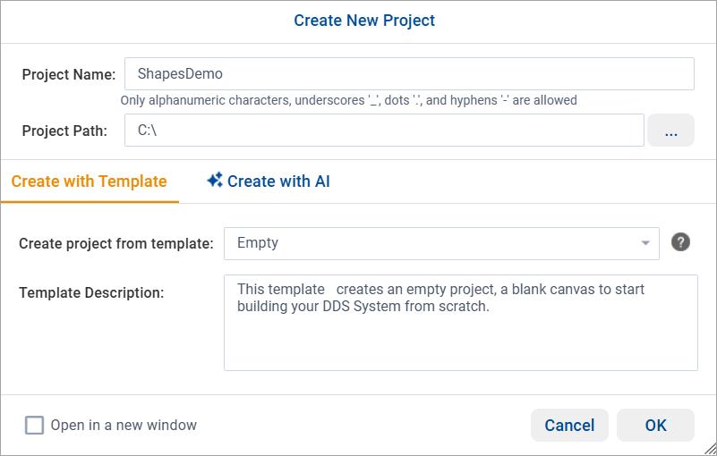 Creating a new project