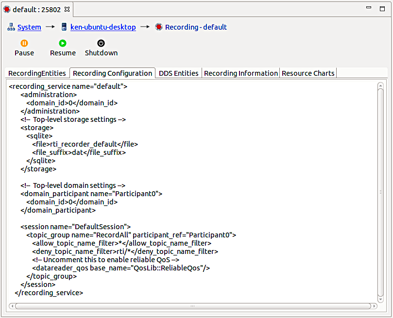 Recording service 4 recorder configuration