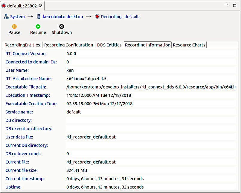 Recording service 4 recorder information