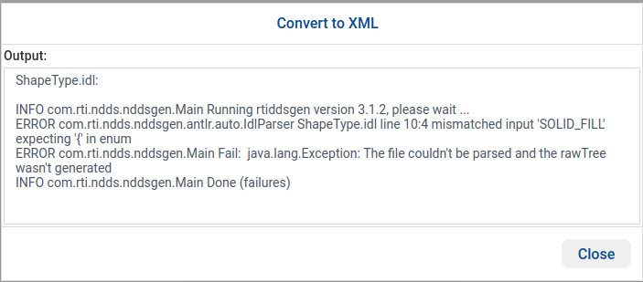 Error when converting an IDL