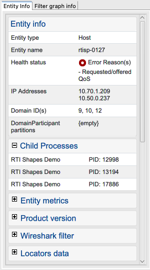 System view entity info tab