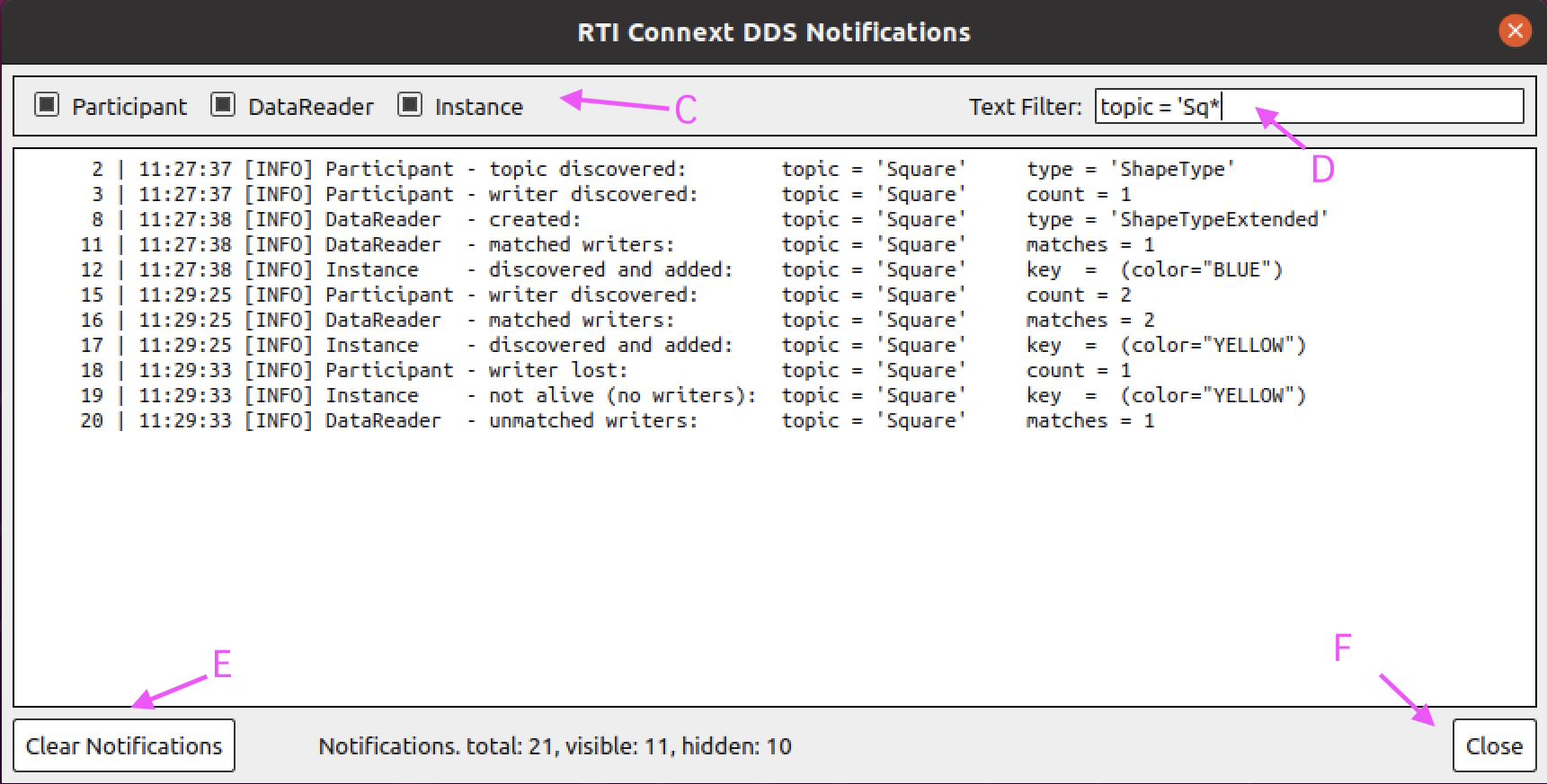 Notifications Dialog