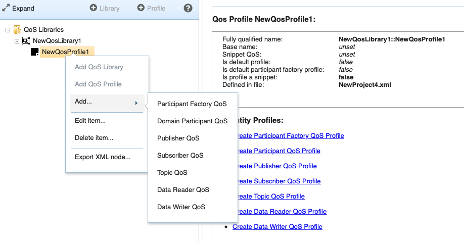 Adding QoS for a specific entity