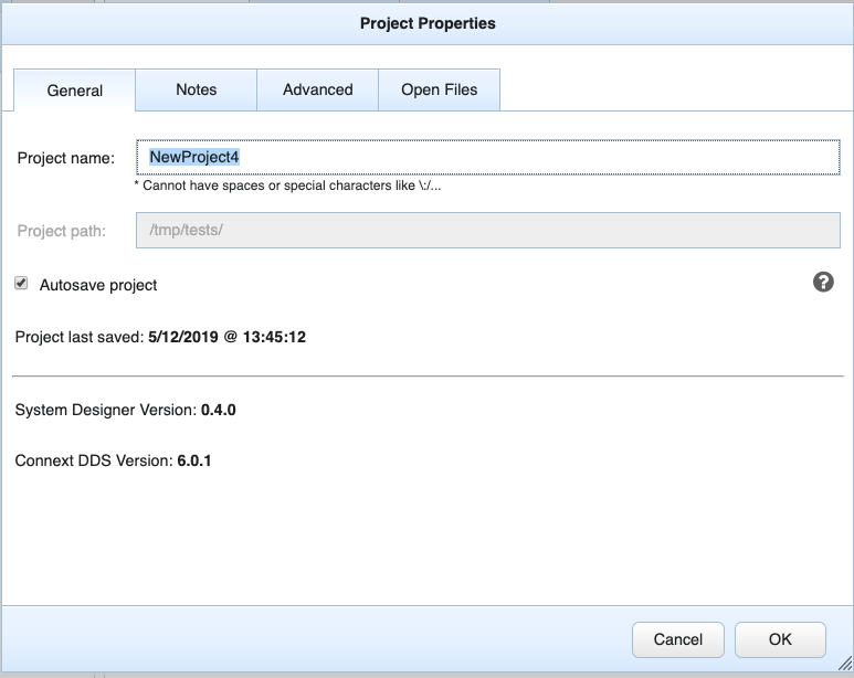 Seeing general project properties