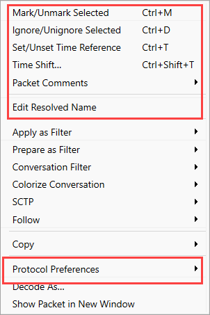 Packet Options